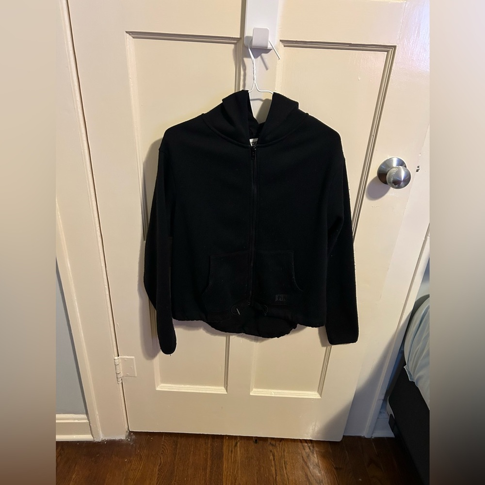PINK Victoria Secret Small Black Hoodie Sweater Zip Up.